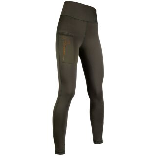 HKM Damenreithose Leggings Silikon dunkelgrün 44/46